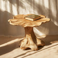 Minimalist Wood Mushroom End Table For Bedroom Clean Lines