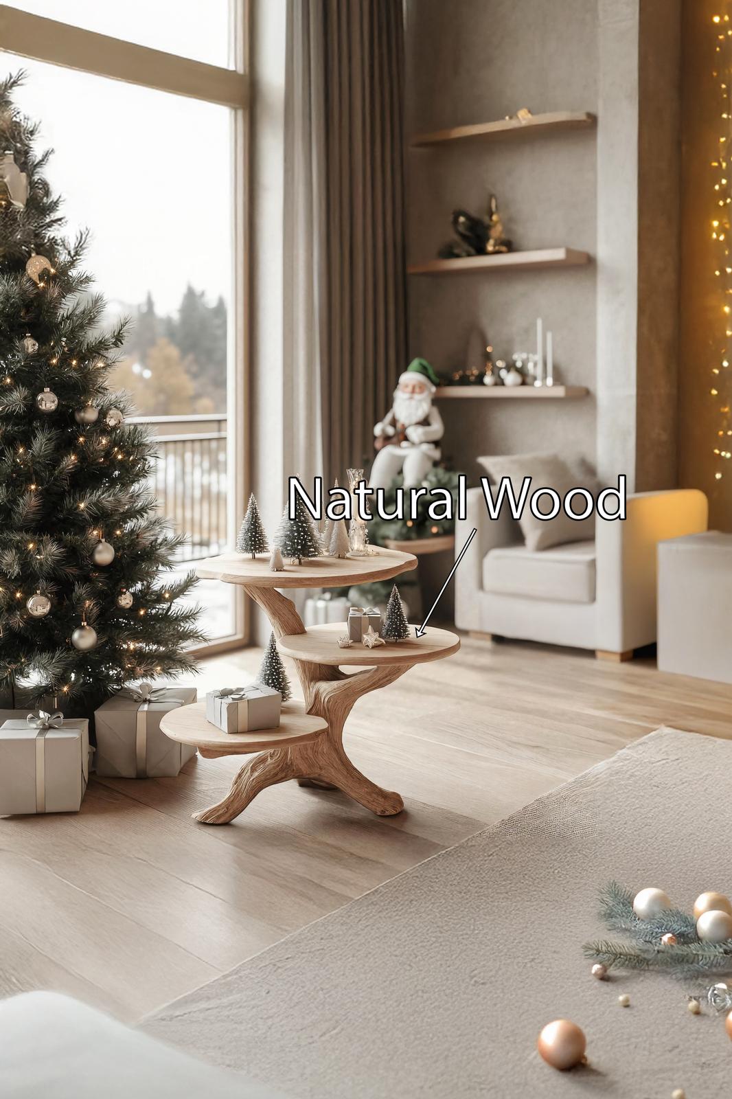 Rustic Solid Wood End Table, Natural Edge Side Table, Farmhouse Entryway Display Stand, Wooden Living Room Accent