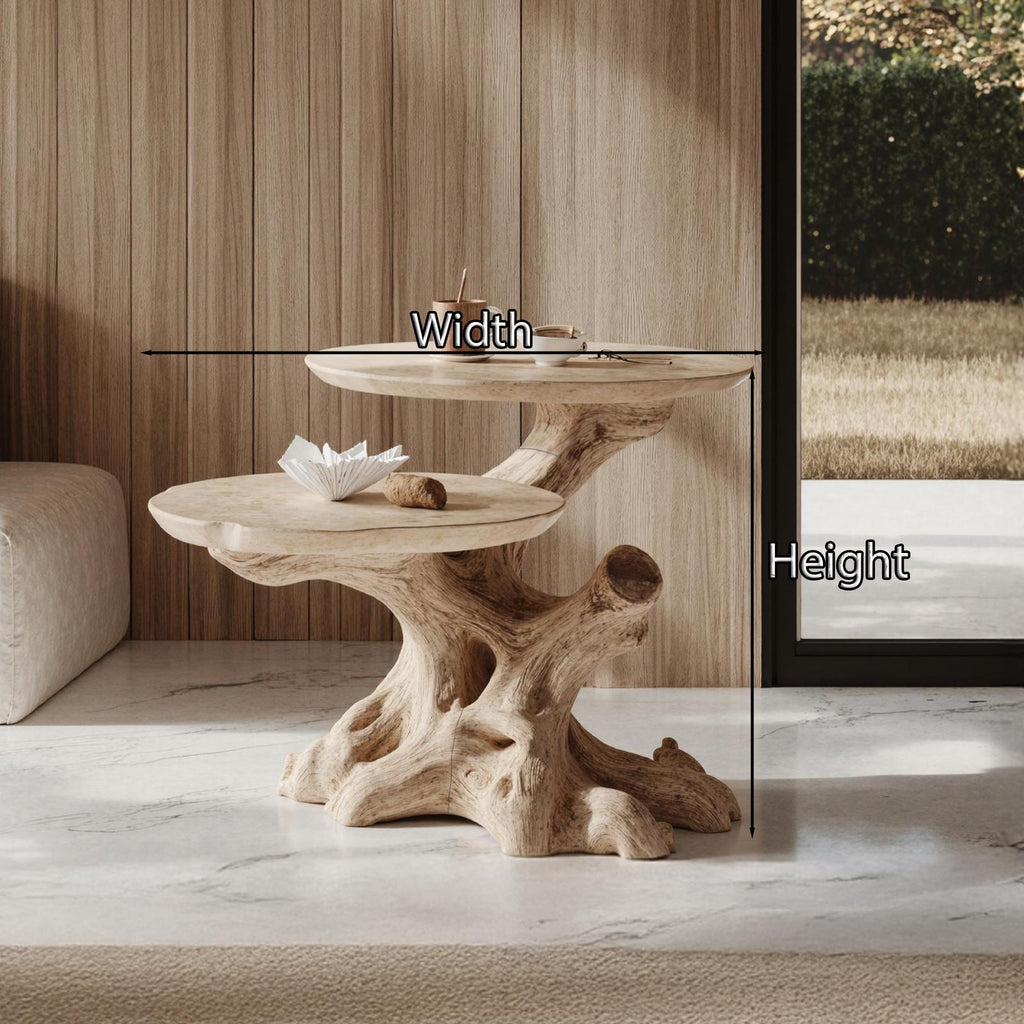 Rustic Solid Wood End Table Living Room Decor