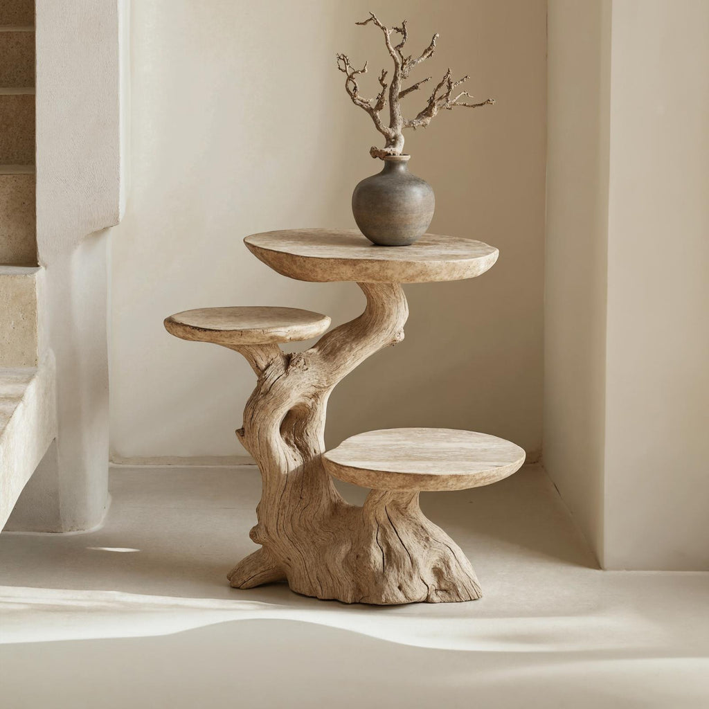 Rustic Multi-Tier End Table Live Edge End Table