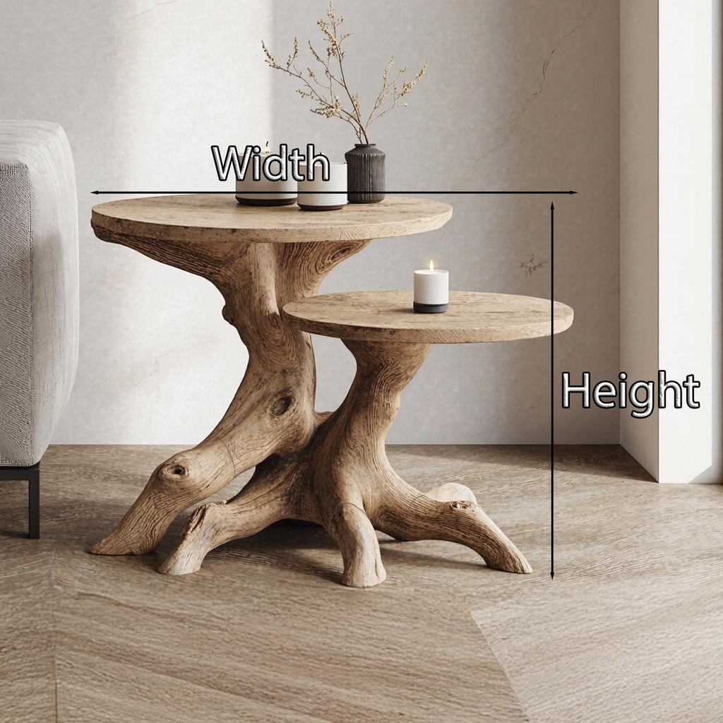 Mid Century Solid Wood End Table For Living Room