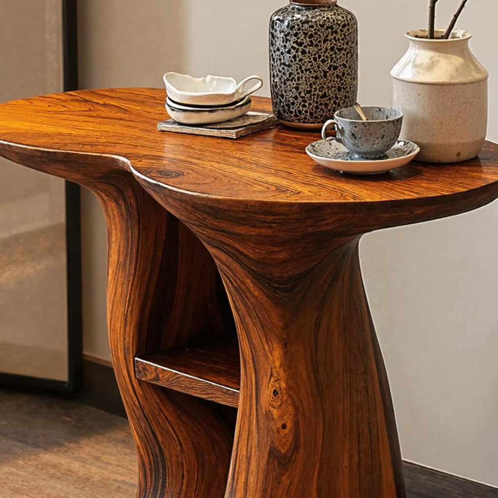 Vintage Solid Wood End Table For Entryway Design
