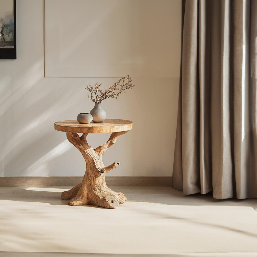 Handcrafted Solid Wood End Table Side Table