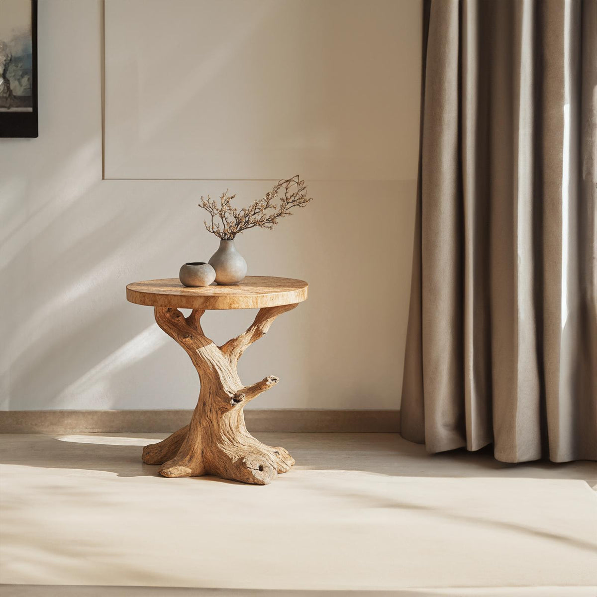 Handcrafted Solid Wood End Table Side Table