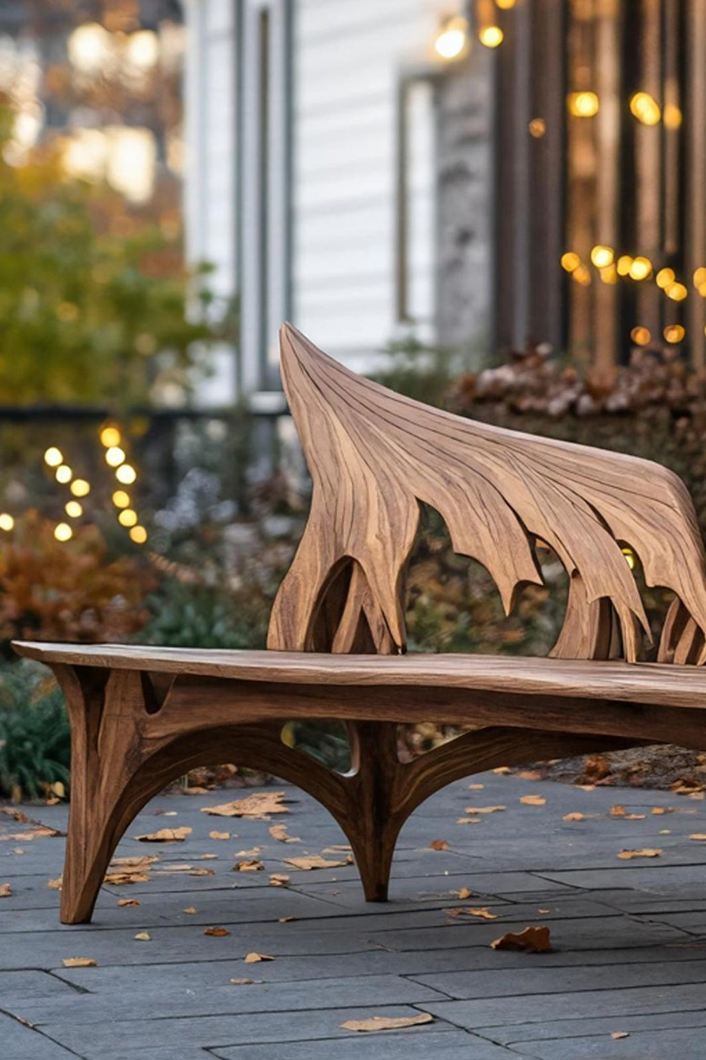 Spry Interior Rustic Wood Halloween Patio Chair, Spooky Carved Wooden Porch Rocker, Gothic Accent Armchair, Outdoor Decor, SILDTTNHOB019