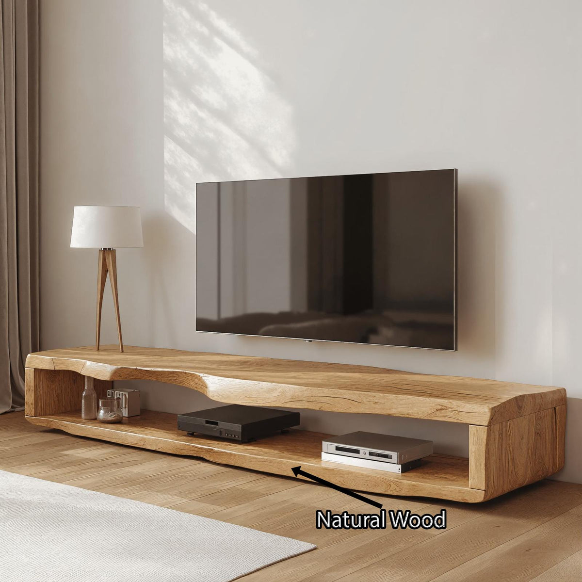 Large Wood Media Center Rustic TV Stand