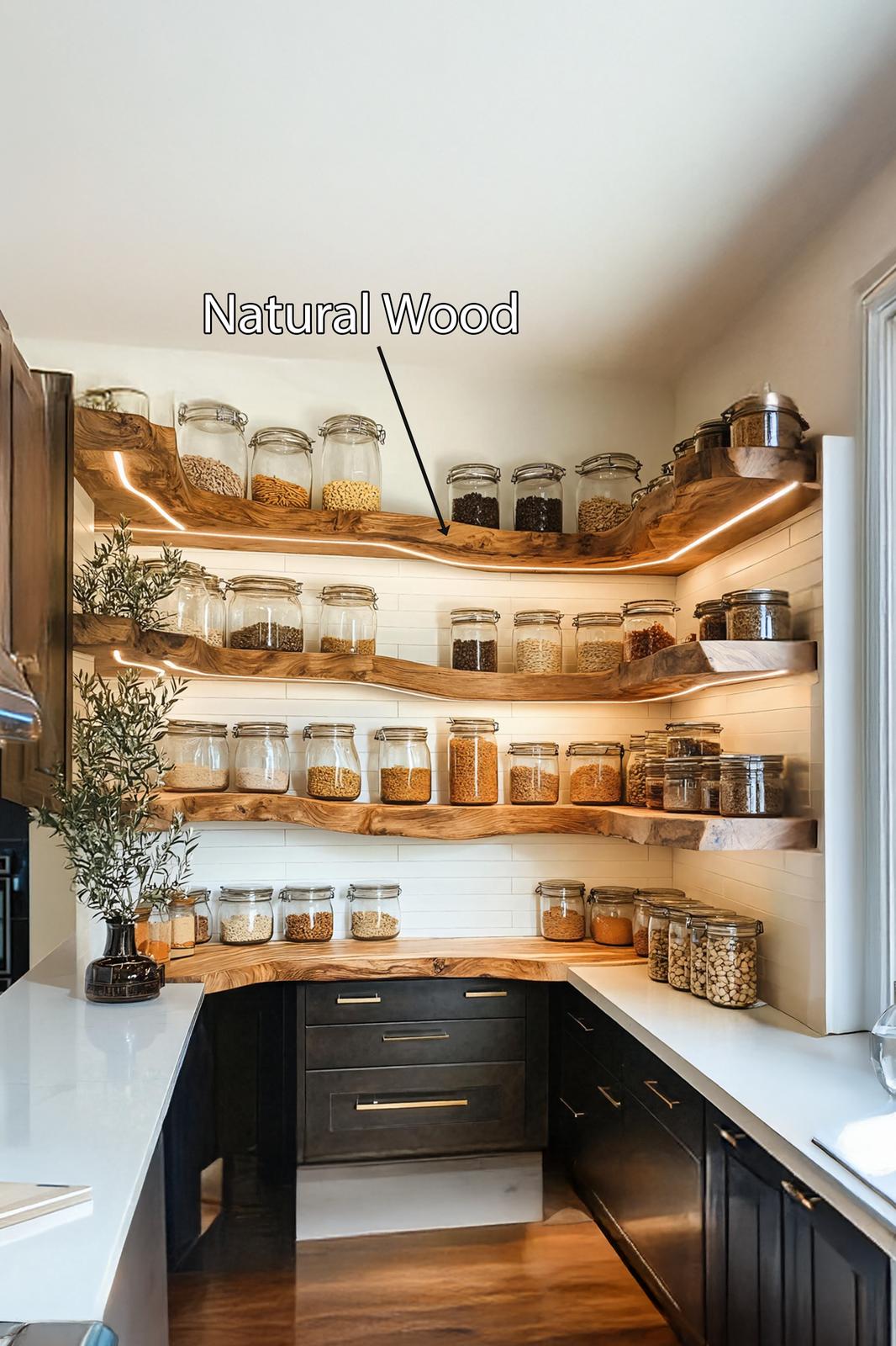 Mid Century Wooden Spice Rack For Kitchen Storage Decor