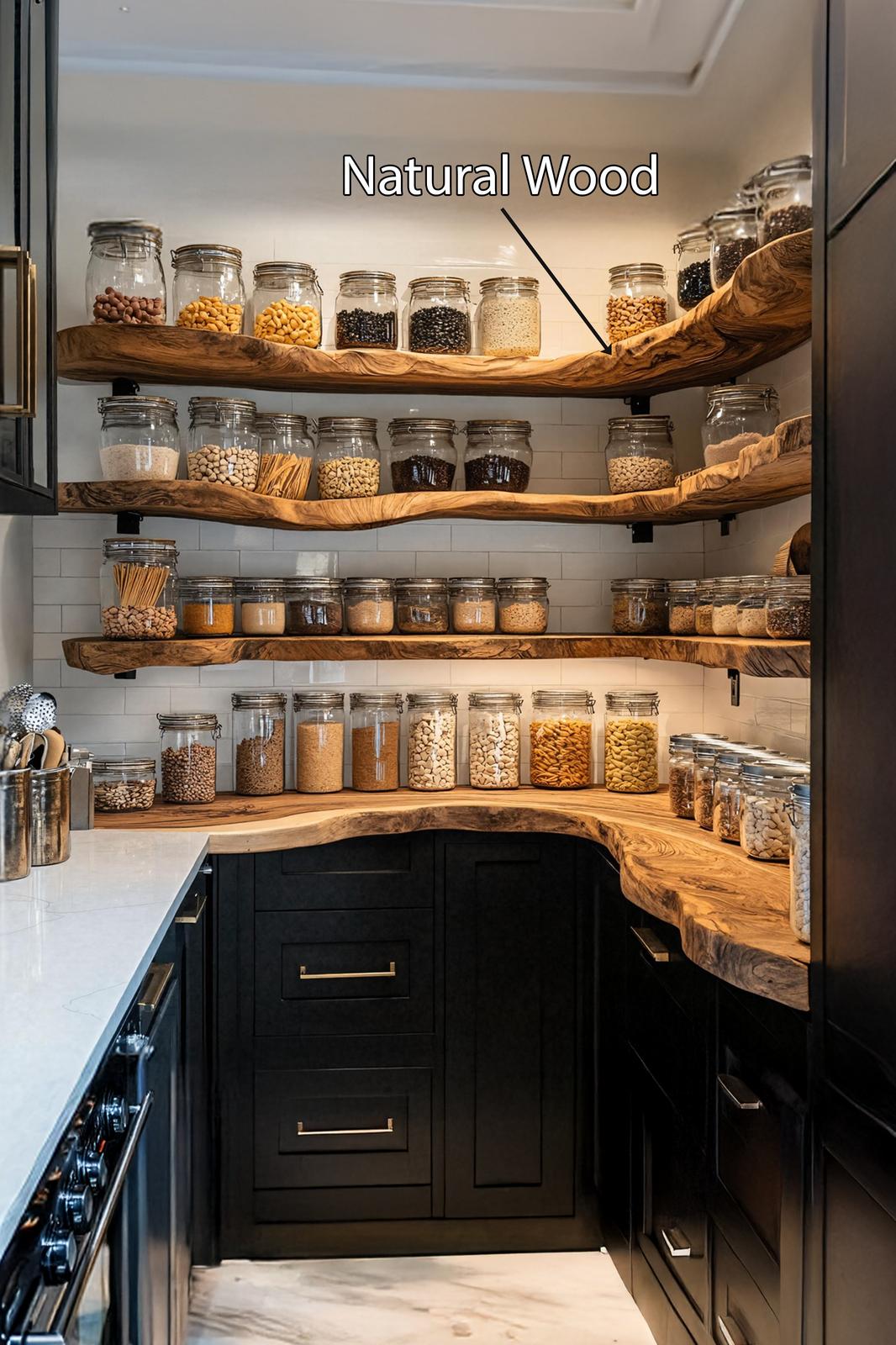 Handcrafted Wooden Spice Rack For Kitchen Cabinet Use
