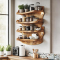 Farmhouse Wooden Spice Storage Shelf For Kitchen Design
