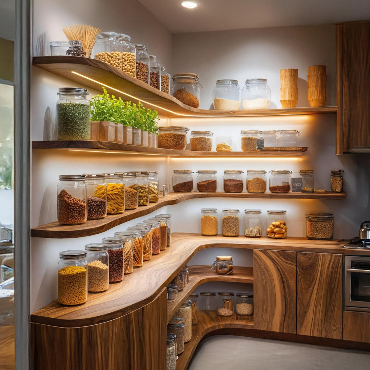 Wooden Spice Rack Shelf Farmhouse Style For Kitchen Use
