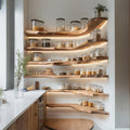 Rustic Handmade Wooden Spice Rack For Kitchen Wall
