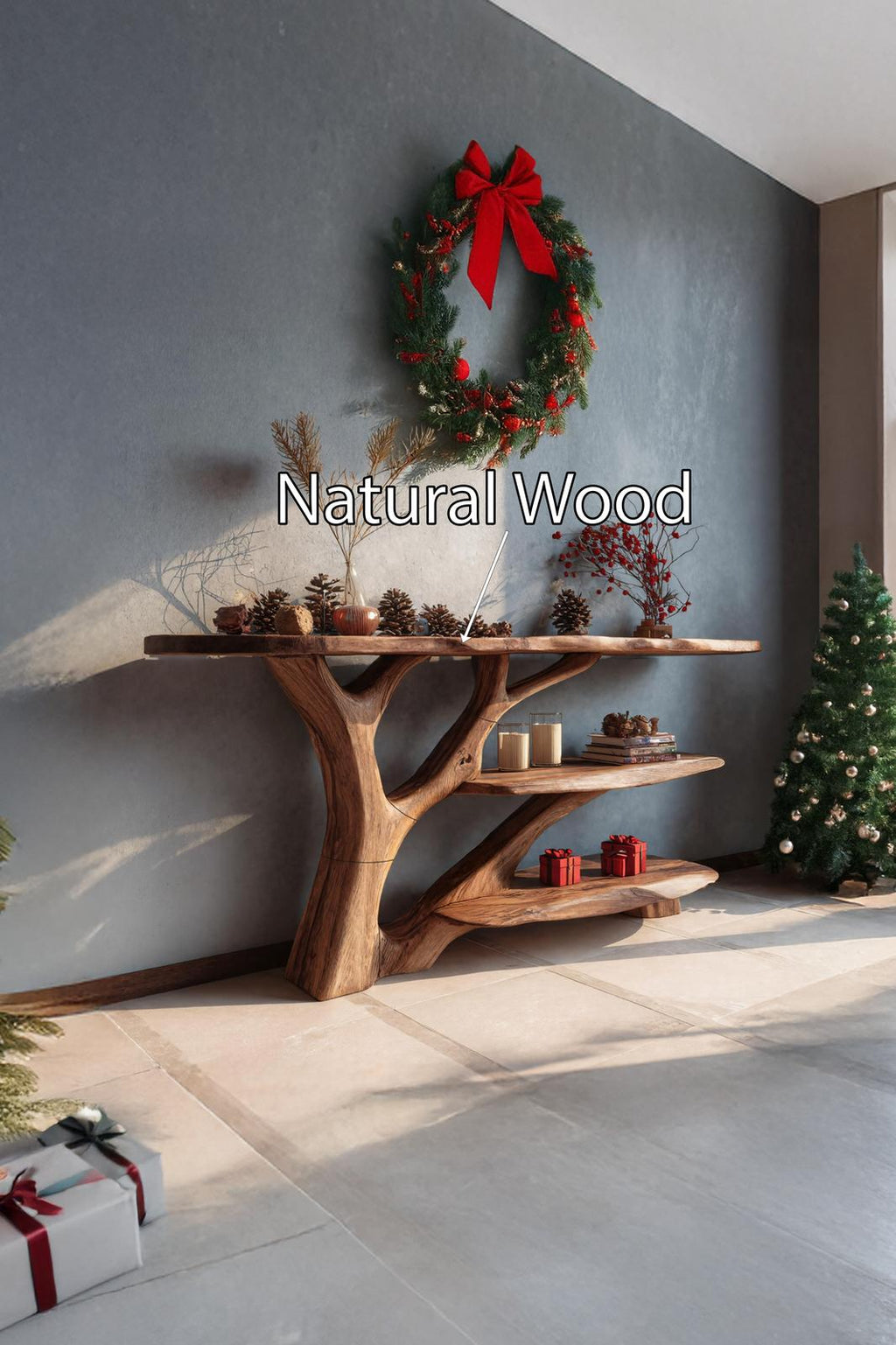 Handcrafted Live Edge Entryway Table, Solid Wood Slab Console Table, Modern Hallway Accent Table for Living Room