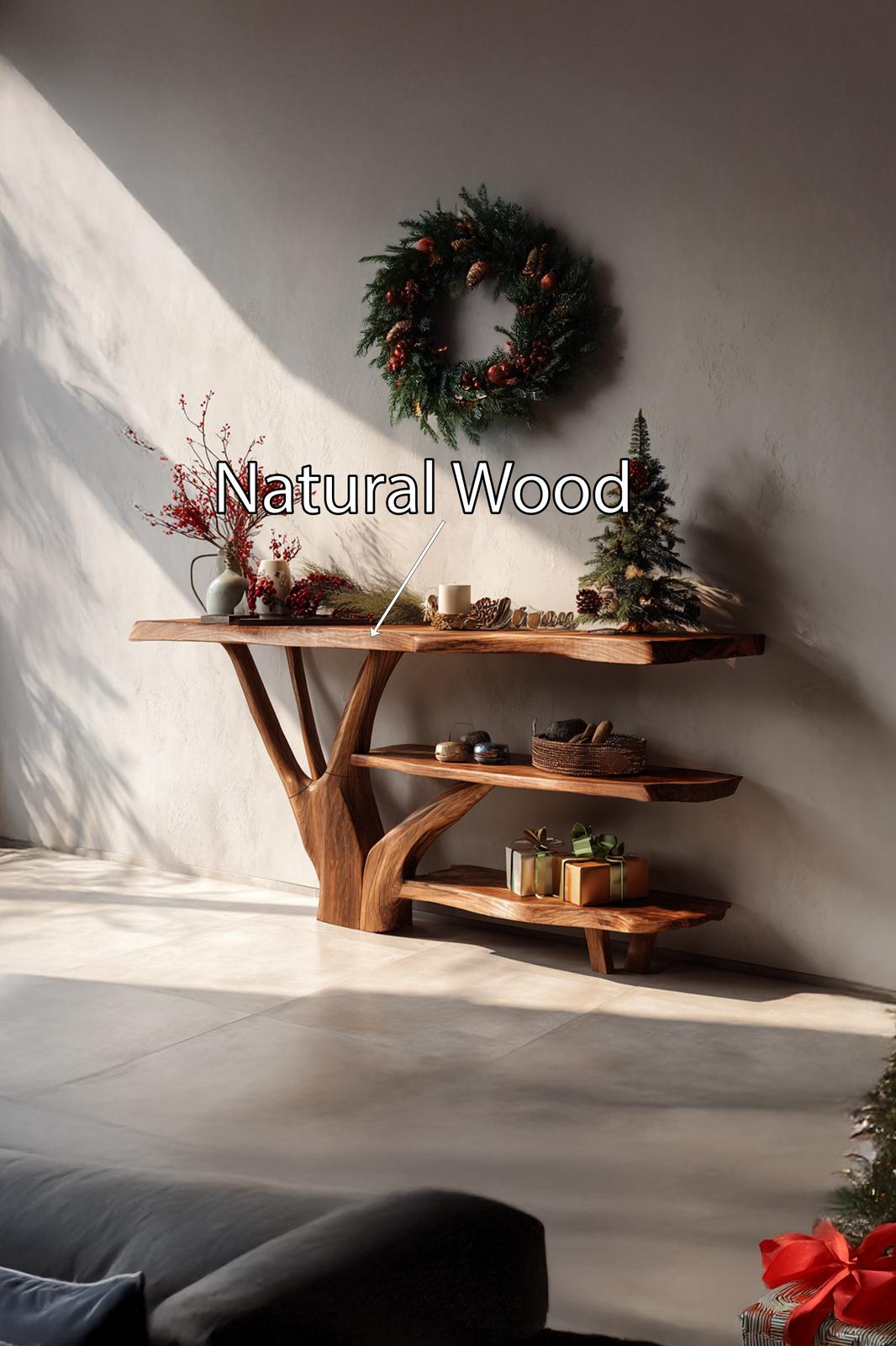 Mid-Century Solid Wood Console Table, Modern Minimalist Entryway Table, Behind Sofa Wood Display Table