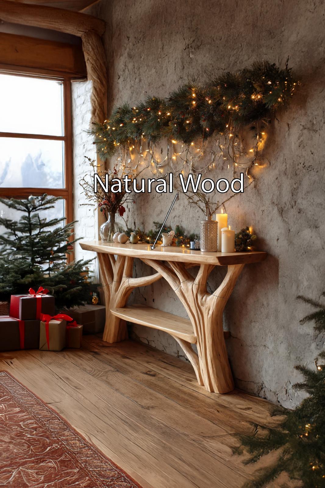 Farmhouse Solid Wood Console Table, Rustic Entryway Foyer Table, Behind Sofa Wood Display Table for Living Room
