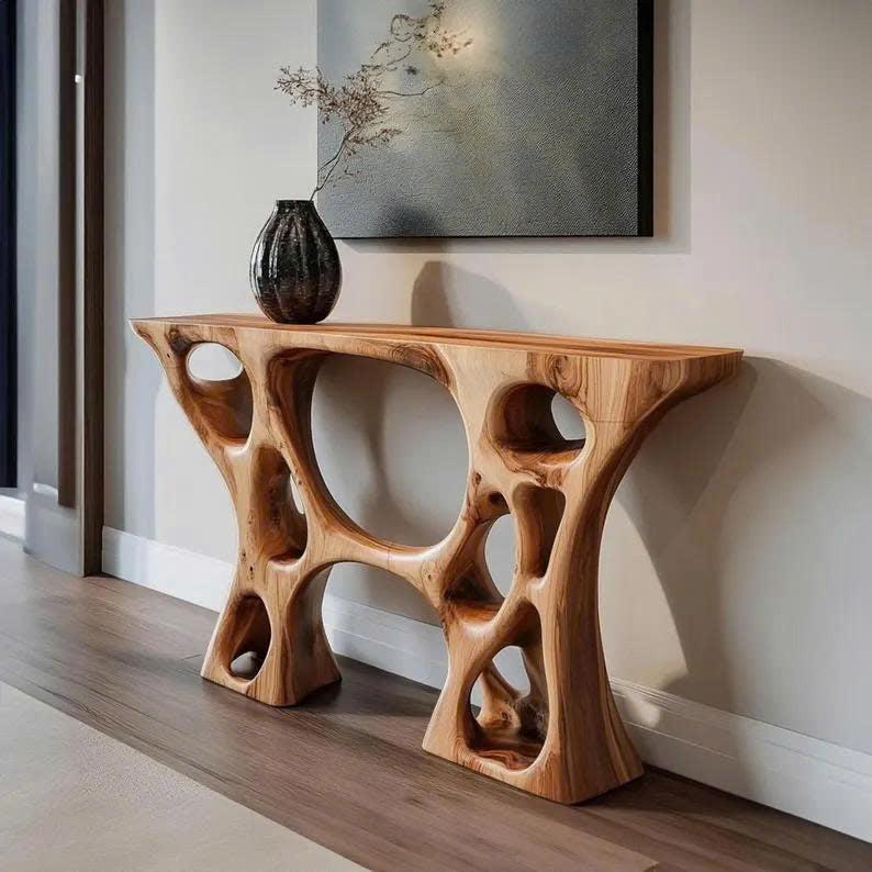 Live Edge Wooden Console Table Decor Home Gift