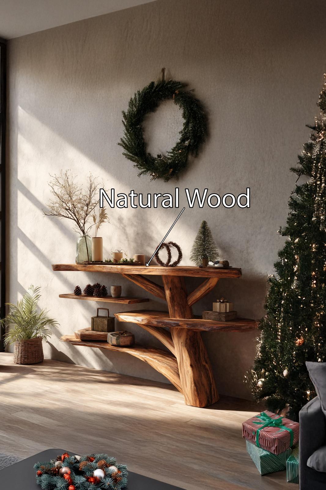 Handcrafted Solid Wood Console Table, Rustic Farmhouse Entryway Table, Wooden Behind Sofa Table for Living Room