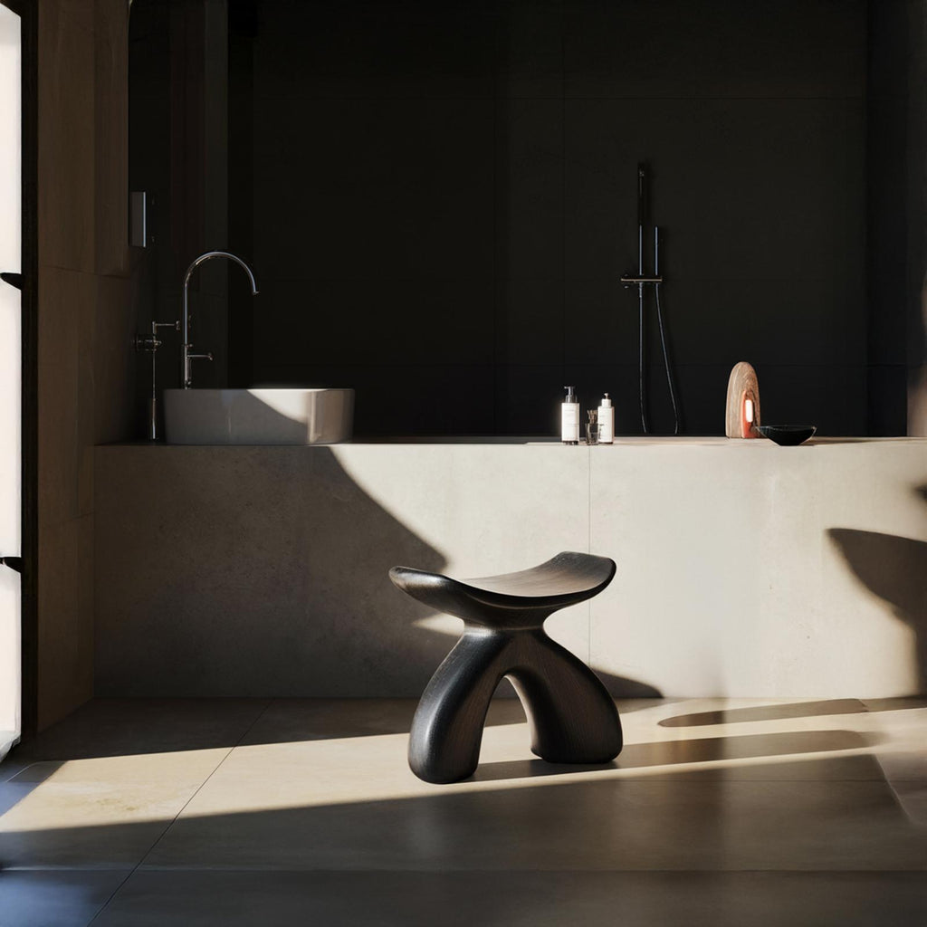 Handcrafted Shower Stool For Wooden Bathroom Style