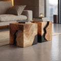 Spry Interior Modern Solid Wood Square Coffee Table, Handcrafted Wooden Center Table for Minimalist Living Room Home Decor, SILDTTNCF035