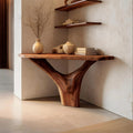 Spry Interior Modern Live Edge Console Table, Artistic Solid Wood Entryway Sofa Table for Living Room Decor, SILDTTNCS099