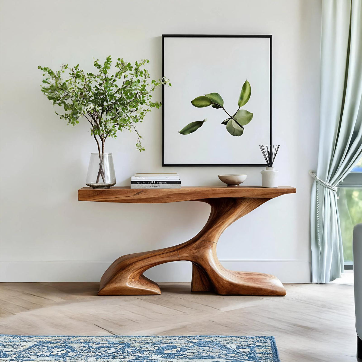 Spry Interior Rustic Solid Wood Console Table, Modern Entryway Sofa Table & Handcrafted Wooden Hallway Foyer Desk, SILDTTRCS041