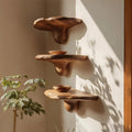 Handcrafted Solid Wood Mushroom Shelf For Bedroom Furniture Decor