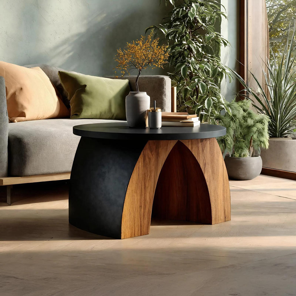 Rustic Farmhouse Wooden Side Table, Handcrafted Solid Wood End Table & Nightstand for Living Room Cozy Decor