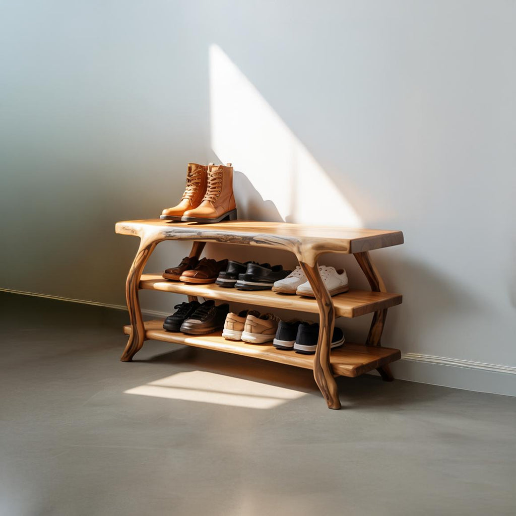 Rustic Crafted Shoe Organizer Entryway And Studio