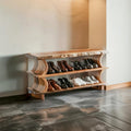 Artistic Wave Shoe Stand Mudroom And Entryway SINLSASB081