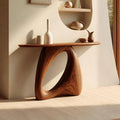 Mid Century Live Edge Wood Console Table, Organic Modern Hallway Entryway Accent Table with Metal Legs