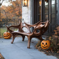 Spry Interior Mid Century Halloween Patio Chair, Unique Handcrafted Solid Wood Outdoor Armchair for Spooky Festive Home Decor, SILDTTNHOB004