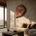 Minimalist Wall Clock, Handcrafted Organic Shape Solid Wood Decorative Timepiece for Living Room