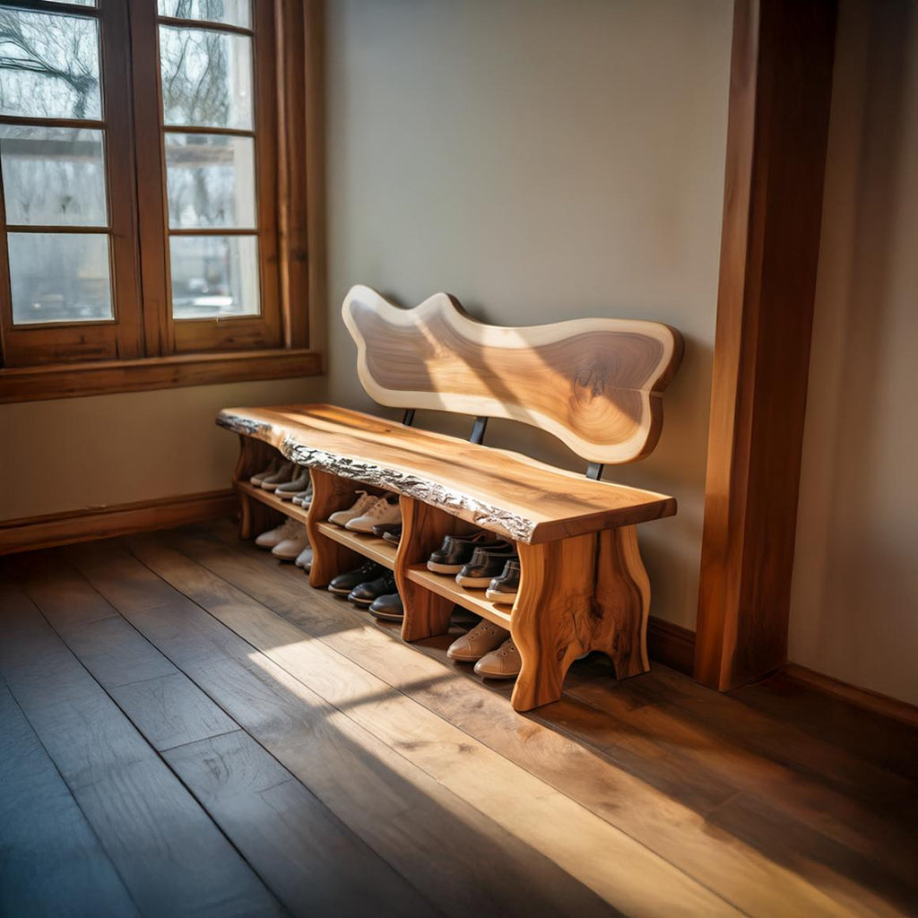 Rustic Live Form Shoe Rack Entryway And Reading Room
