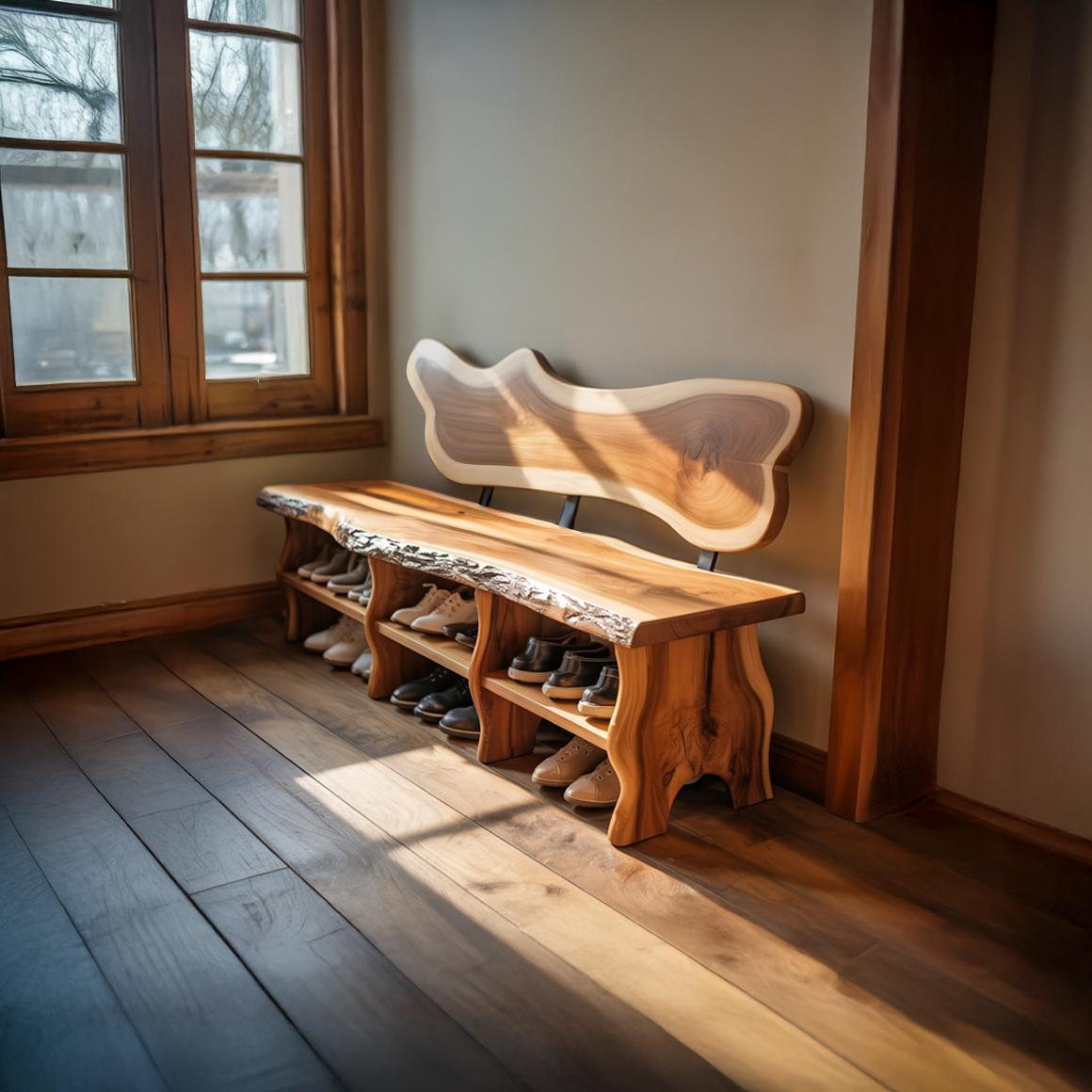 Rustic Live Form Shoe Rack Entryway And Reading Room