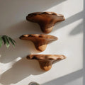 Mid Century Wooden Mushroom Shelf For Living Room And Bedroom Decor