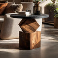Modern Wooden Side Table & Bedroom Nightstand, Minimalist Solid Wood Accent End Table for Living Room
