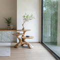 Handcrafted Solid Wood End Table, Rustic Modern Cube Side Table & Nightstand for Living Room Entryway Corner