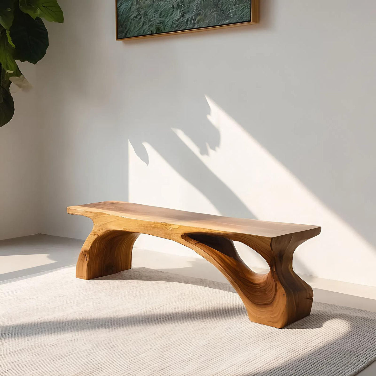 Organic Live Edge Bench For Modern Entryway Or Living Room SITHHNCHR062
