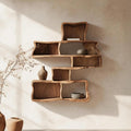 Handcrafted Live Edge Floating Shelf, Modern Solid Wood Wall Mounted Display Rack Shelf Storage Organizer for Bedroom & Living Room