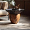 Mid Century Wooden Side Table, Solid Wood End Table & Accent Pedestal for Modern Lounge, Living Room Decor