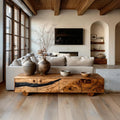 Farmhouse Live Edge TV Cabinet, Rustic Solid Wood Media Console & Bedroom Entertainment Center