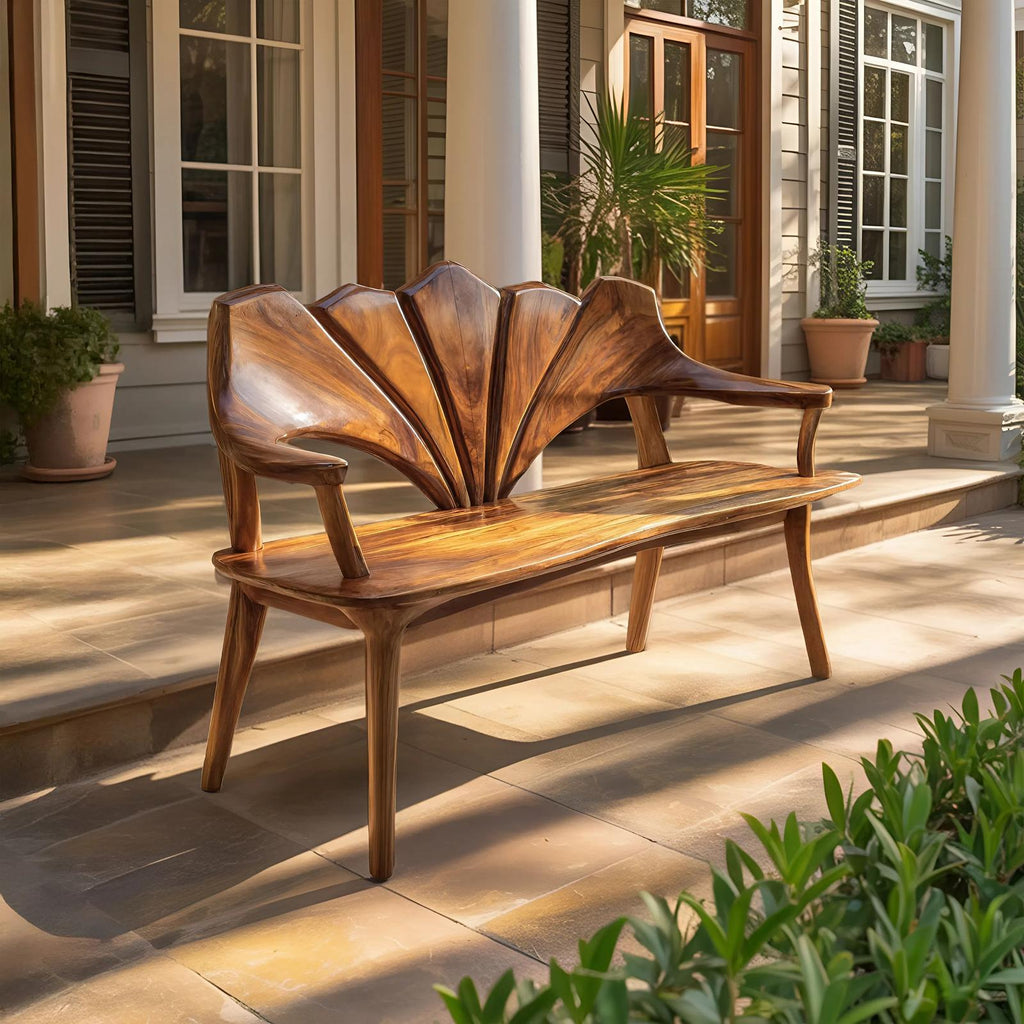Spry Interior Solid Wood Live Edge Entryway Bench, Handcrafted Natural Wood Mudroom & Living Room Accent Seating Bench, SILDTTRBEN031