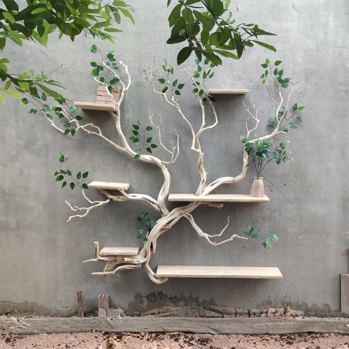 Tree Branch Floating Shelf Solid Wood Carving