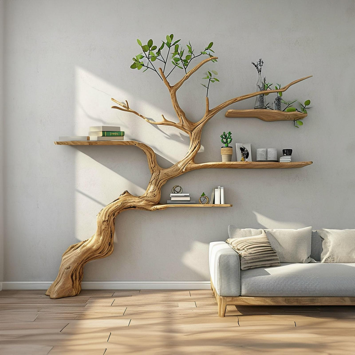 Tree Branch Floating Shelf Driftwood Bookshelf