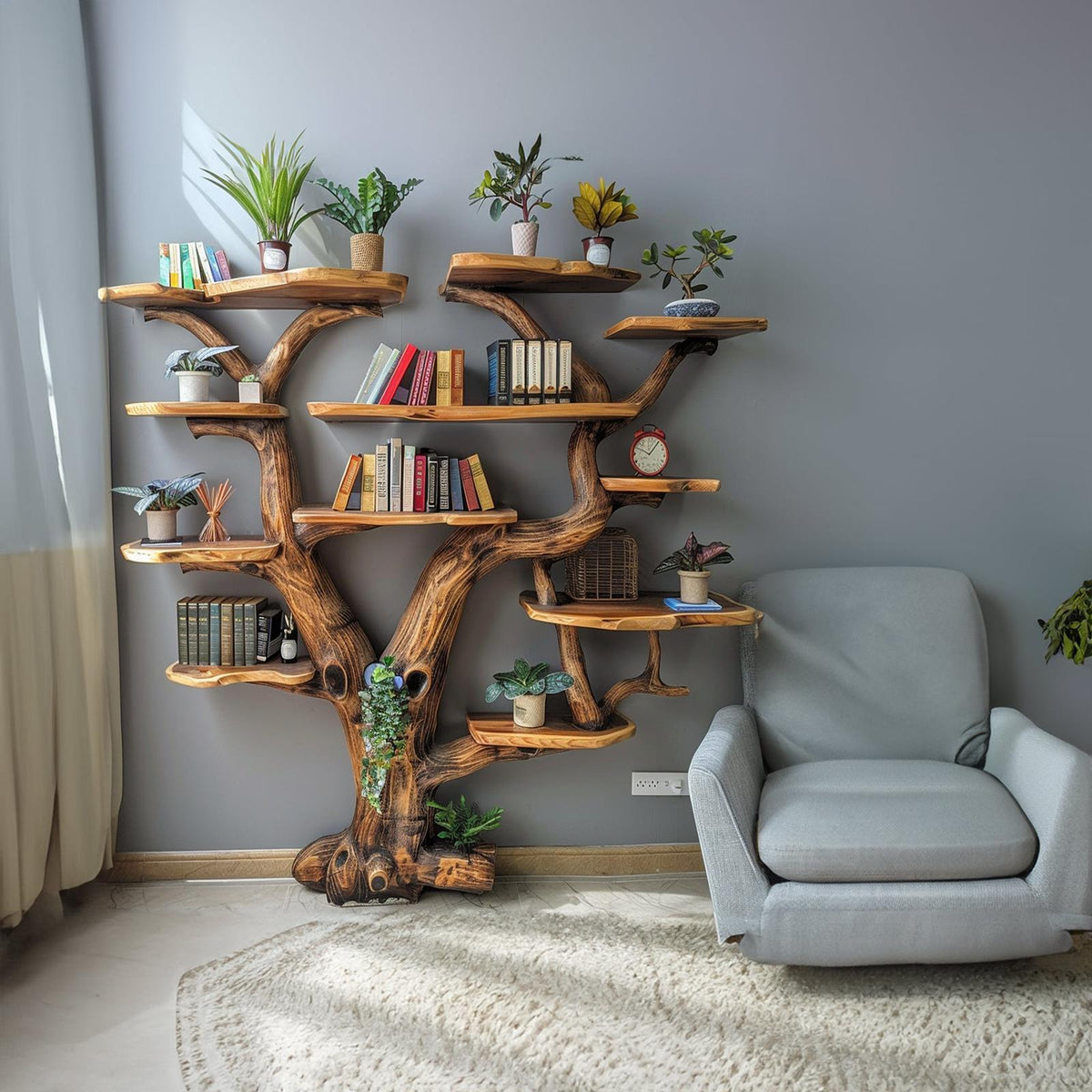 Tree Floating Book Shelf Wall Mount