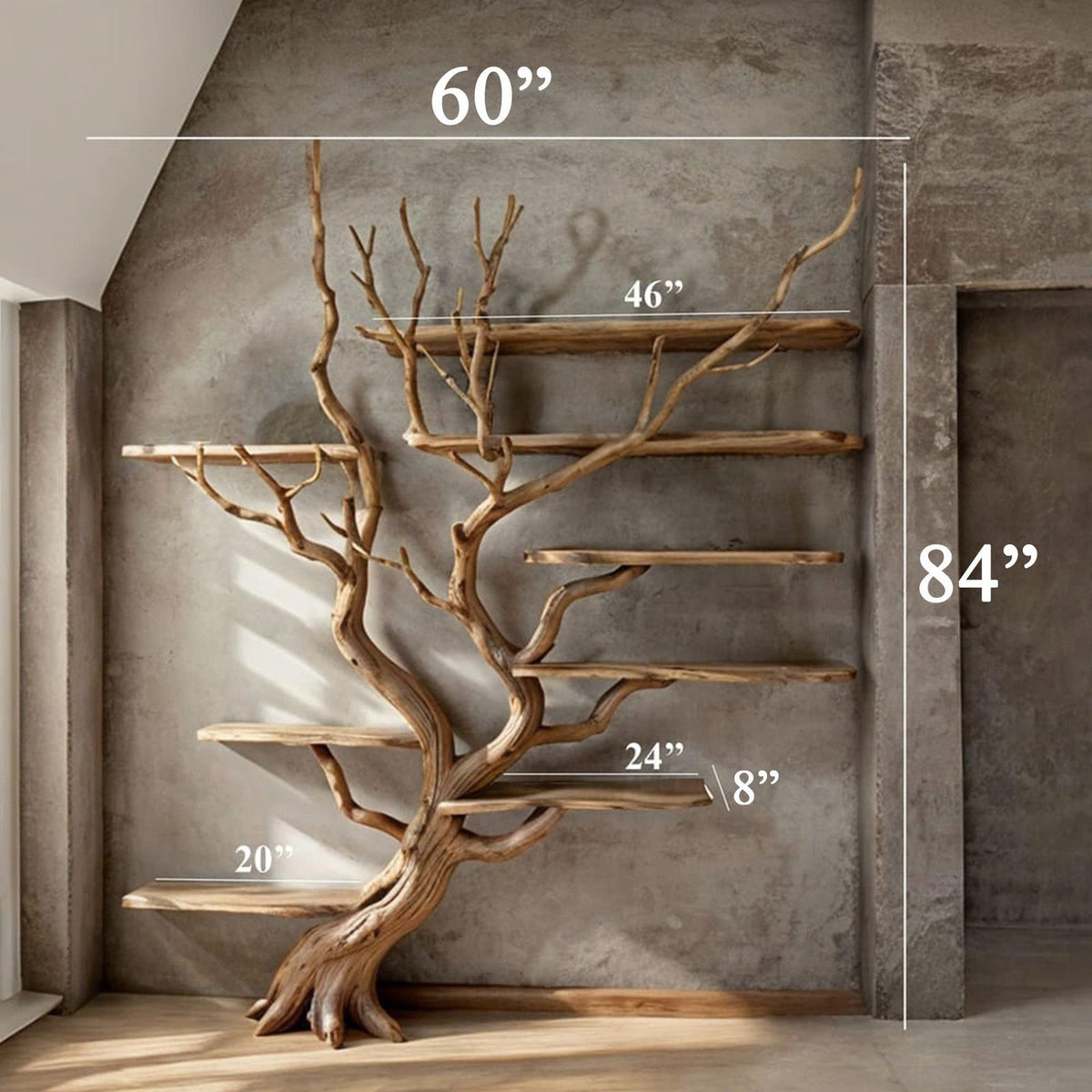 Tree Bookshelf Driftwood Branch Floating Bookshelf