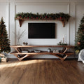 Farmhouse Live Edge TV Console, Solid Wood Media Stand & Entertainment Center for Living Room