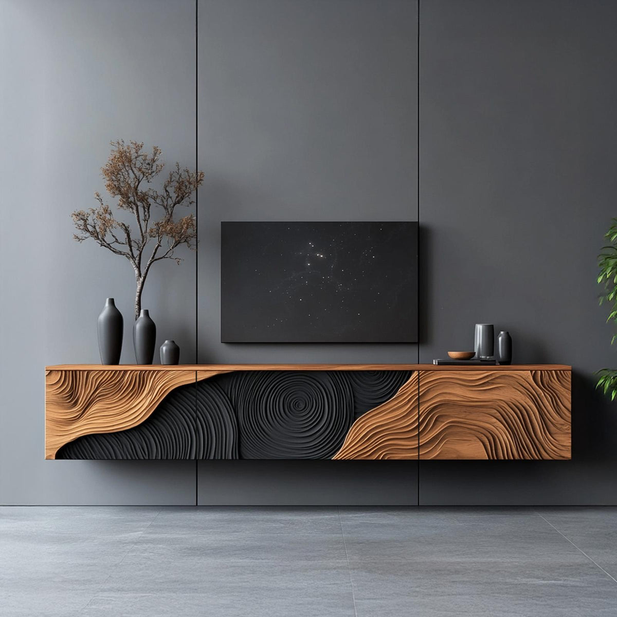 Mid Century Modern TV Cabinet For Entryway Design