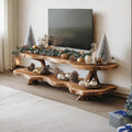 Mid Century Live Edge TV Console, Solid Wood Media Stand & Entryway Credenza for Living Room