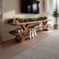 Farmhouse Solid Wood TV Console, Live Edge Media Stand & Entryway Credenza for Living Room
