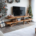 Modern Live Edge TV Console, Solid Wood Media Stand & Entertainment Center for Living Room